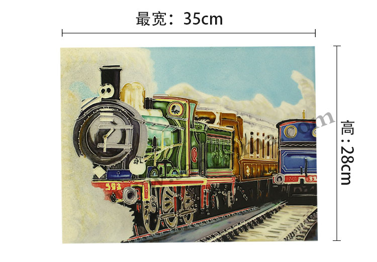 三彩瓷板畫機(jī)車系列尺寸