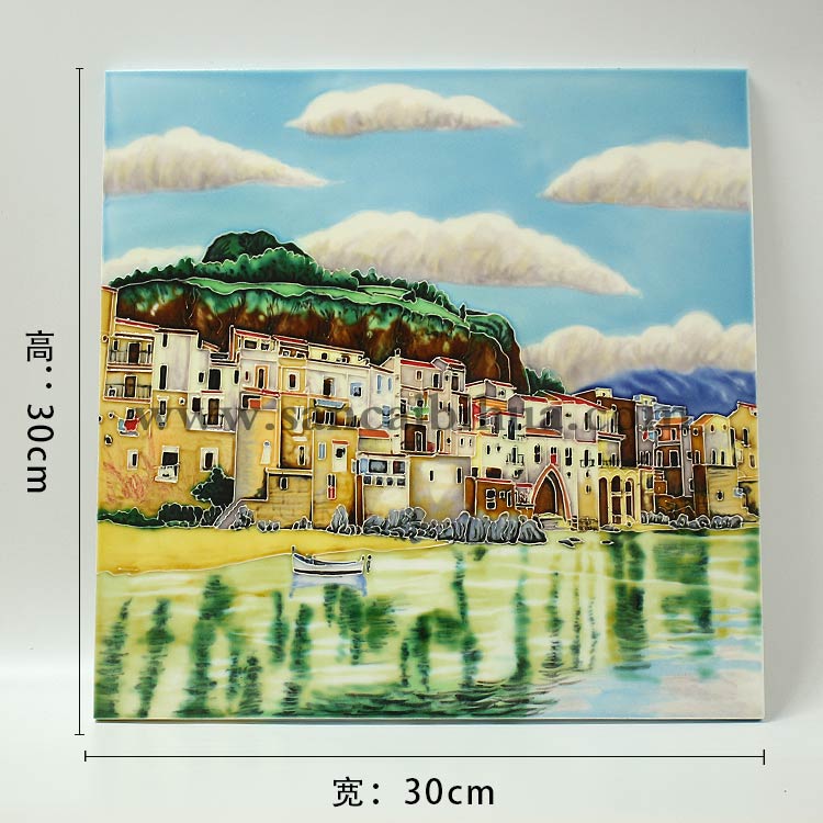 西洋風景三彩瓷板畫尺寸